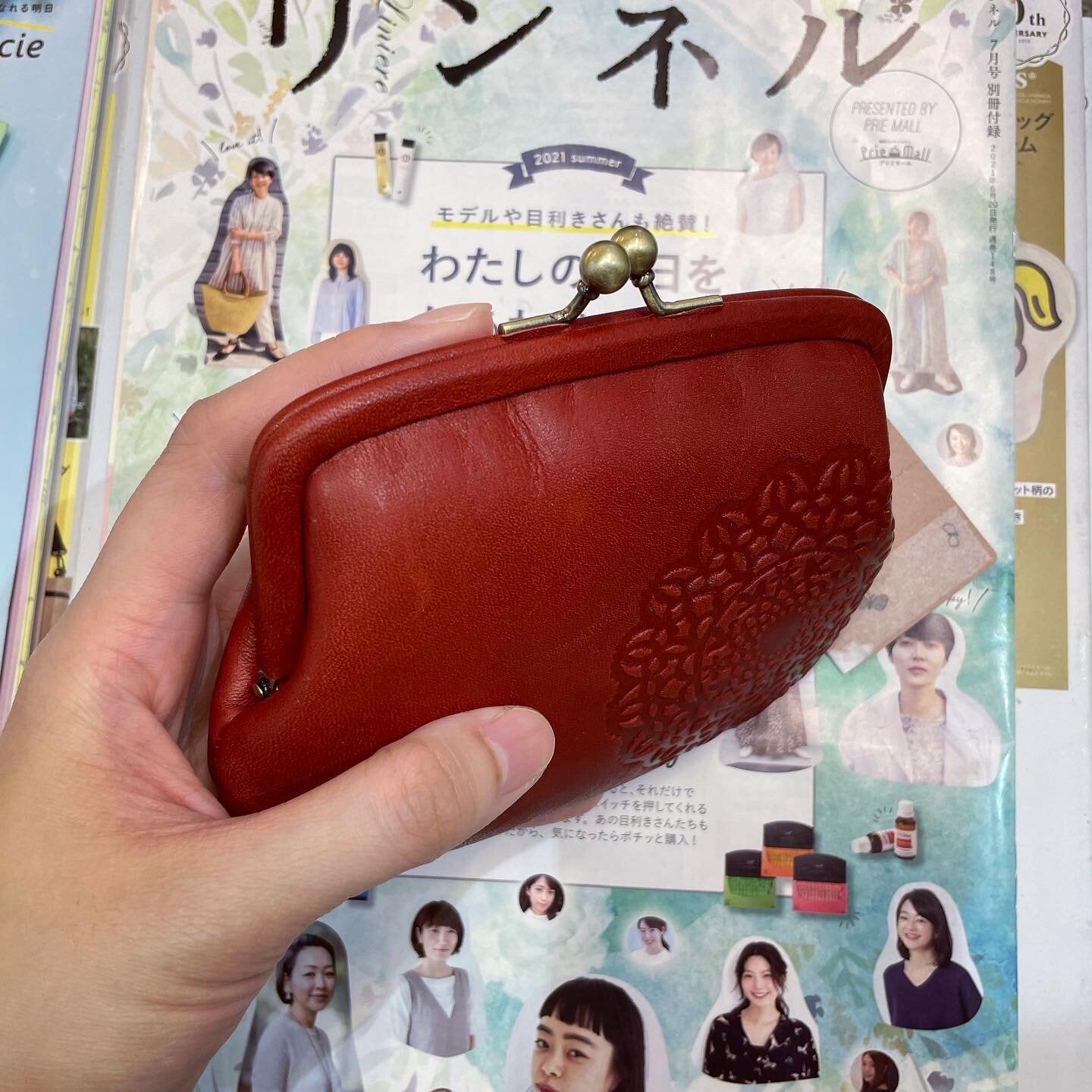 Sale- Kanmi Leather Red Wallet, made in Japan