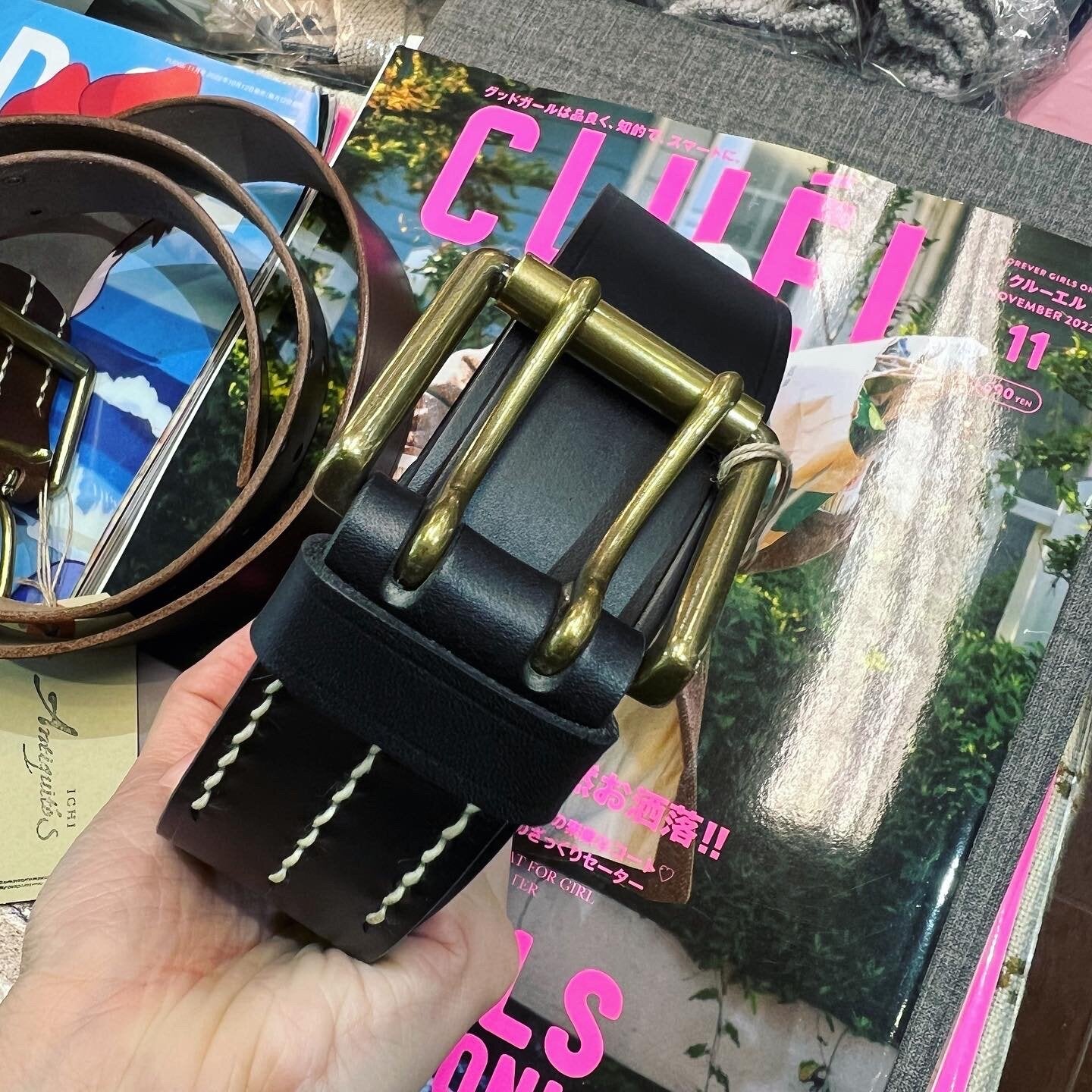 Sale- Ichi ANTIQUITES Cowhide Belt, 2 Colors, made in Japan