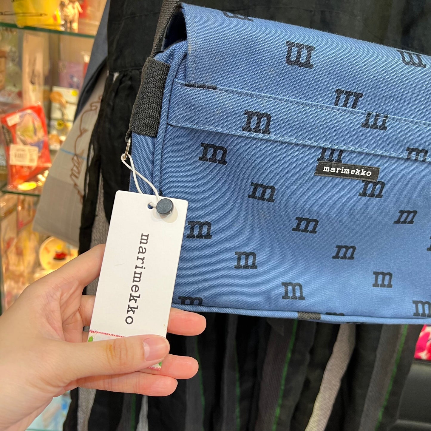 Sale- Marimekko Navy Logomania Shoulder Bag, made in Estonia