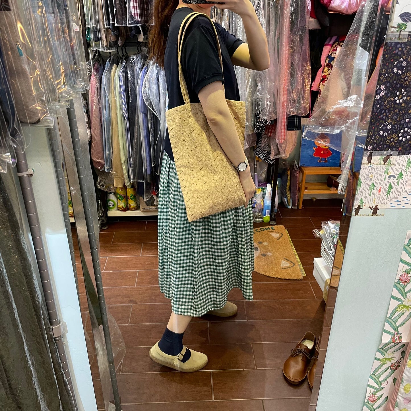 Sale- Spologum Beige Lace Tote Bag, made in Japan