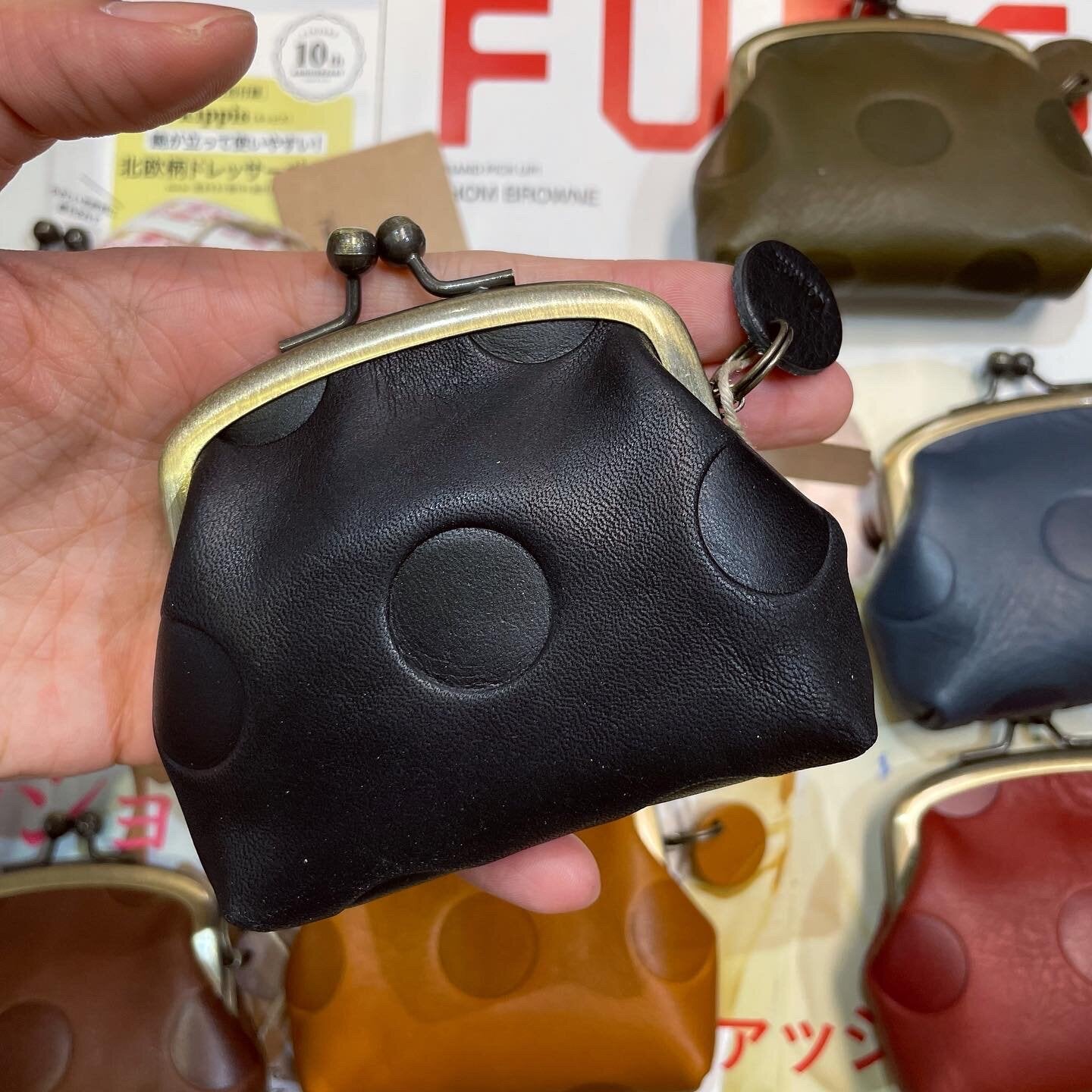 Kanmi Leather Coin Bags, 7 Colors, made in Japan