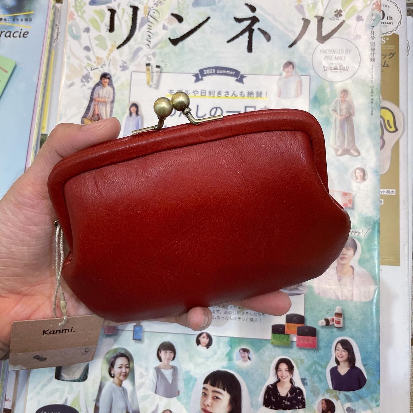 Sale- Kanmi Leather Red Wallet, made in Japan