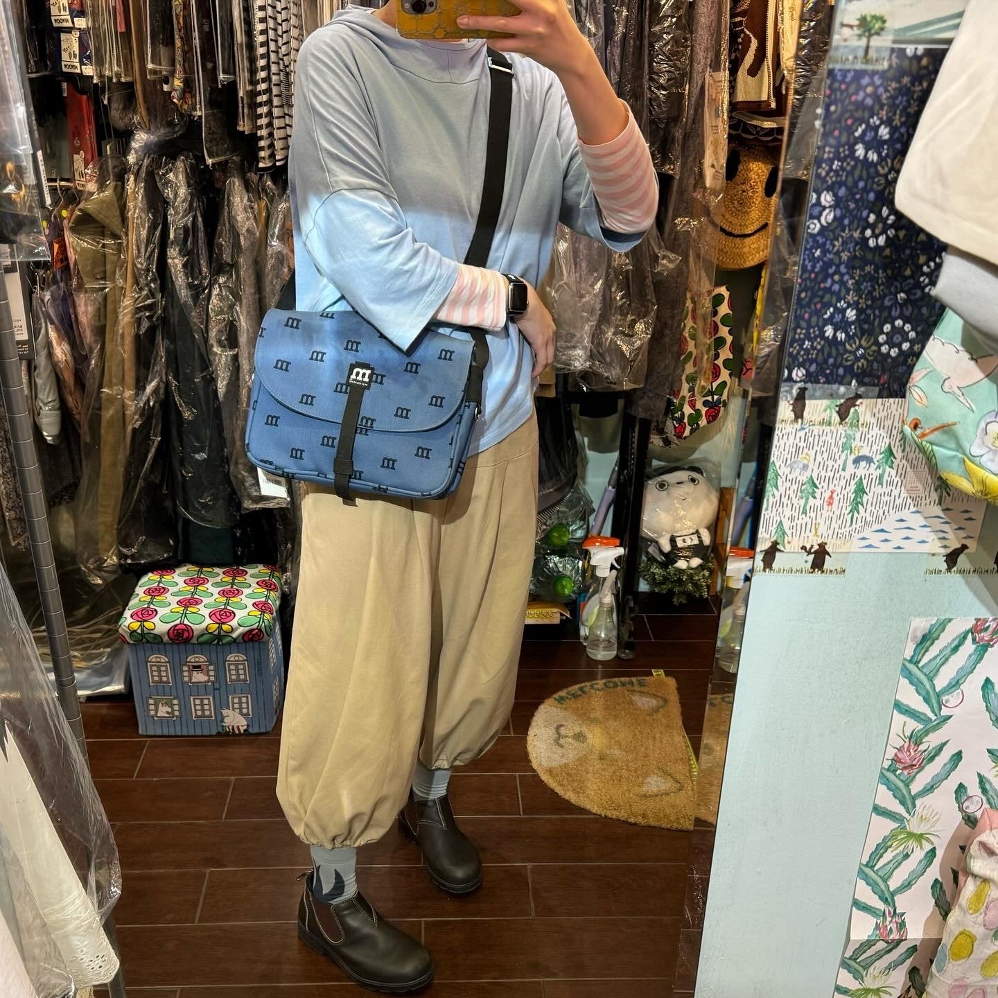 Sale- Marimekko Navy Logomania Shoulder Bag, made in Estonia