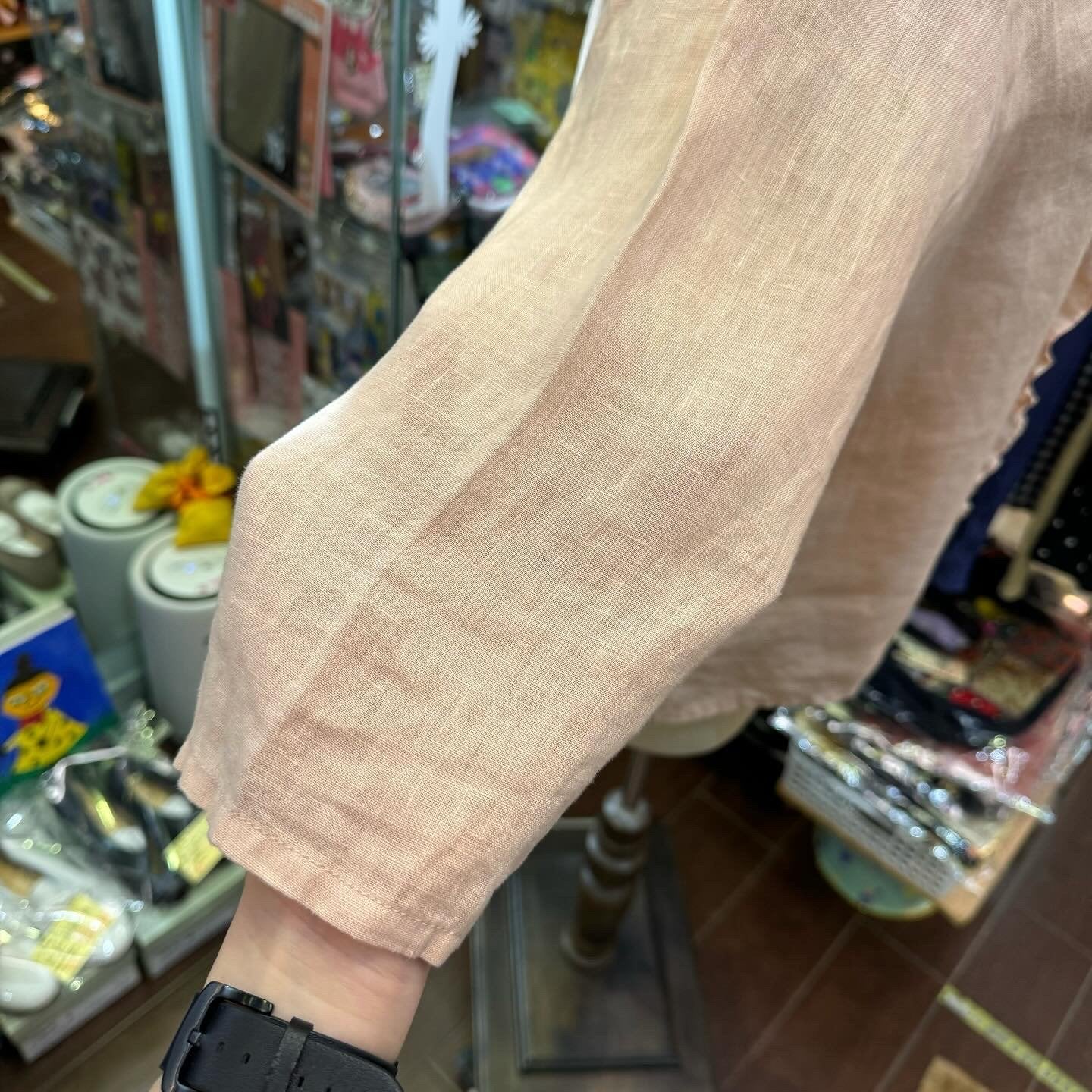 EXTRA20- A* koloni Pink Linen Shirt