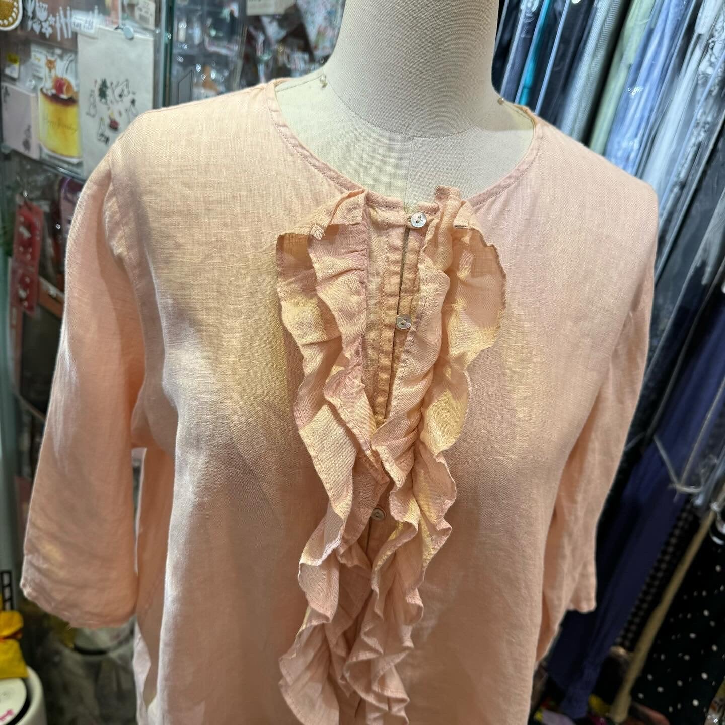 EXTRA20- A* koloni Pink Linen Shirt