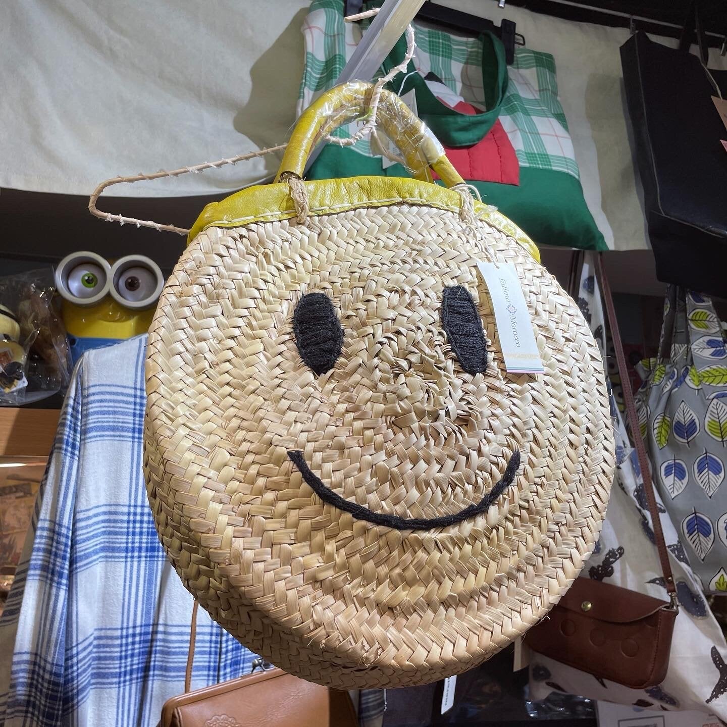 Sale- Fatima Morocco Smile Straw Bag, made in Morocco