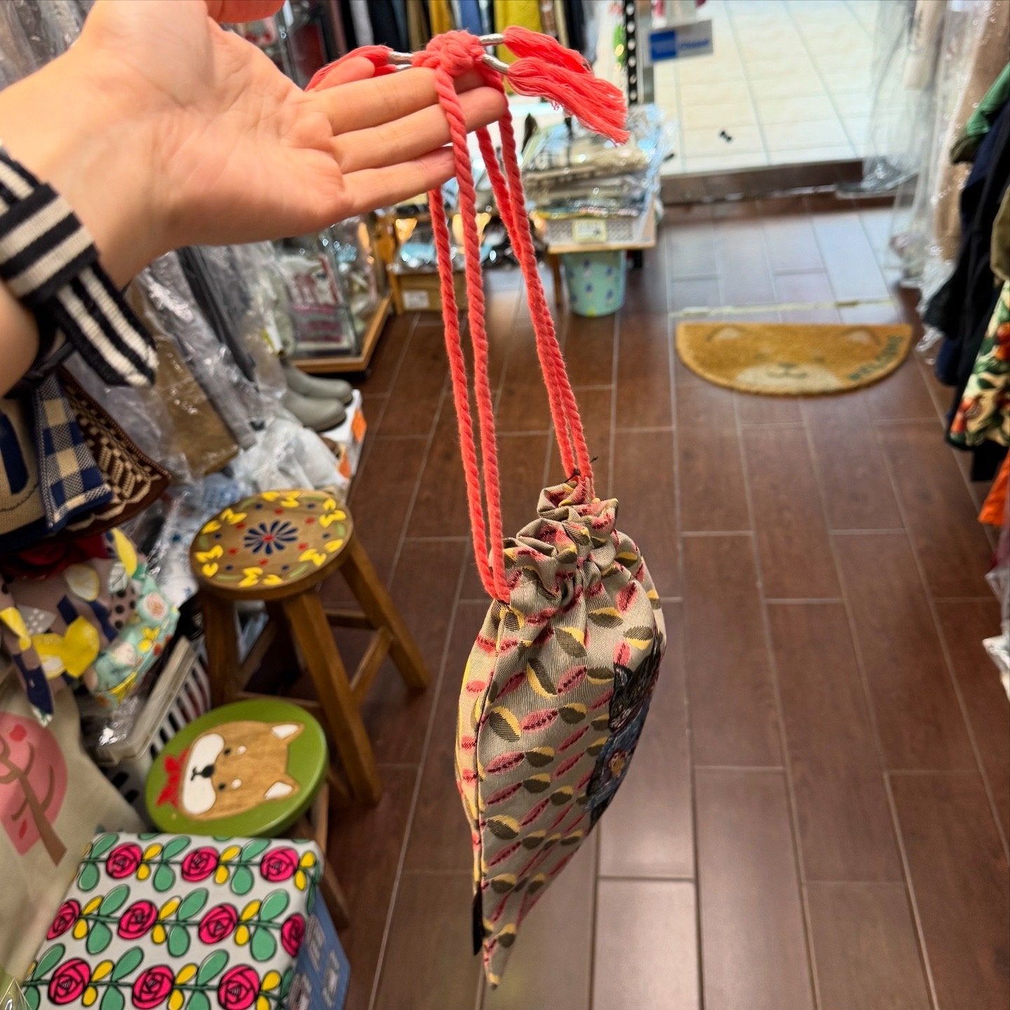 Nathalie Lete Cat Drawstring Bag