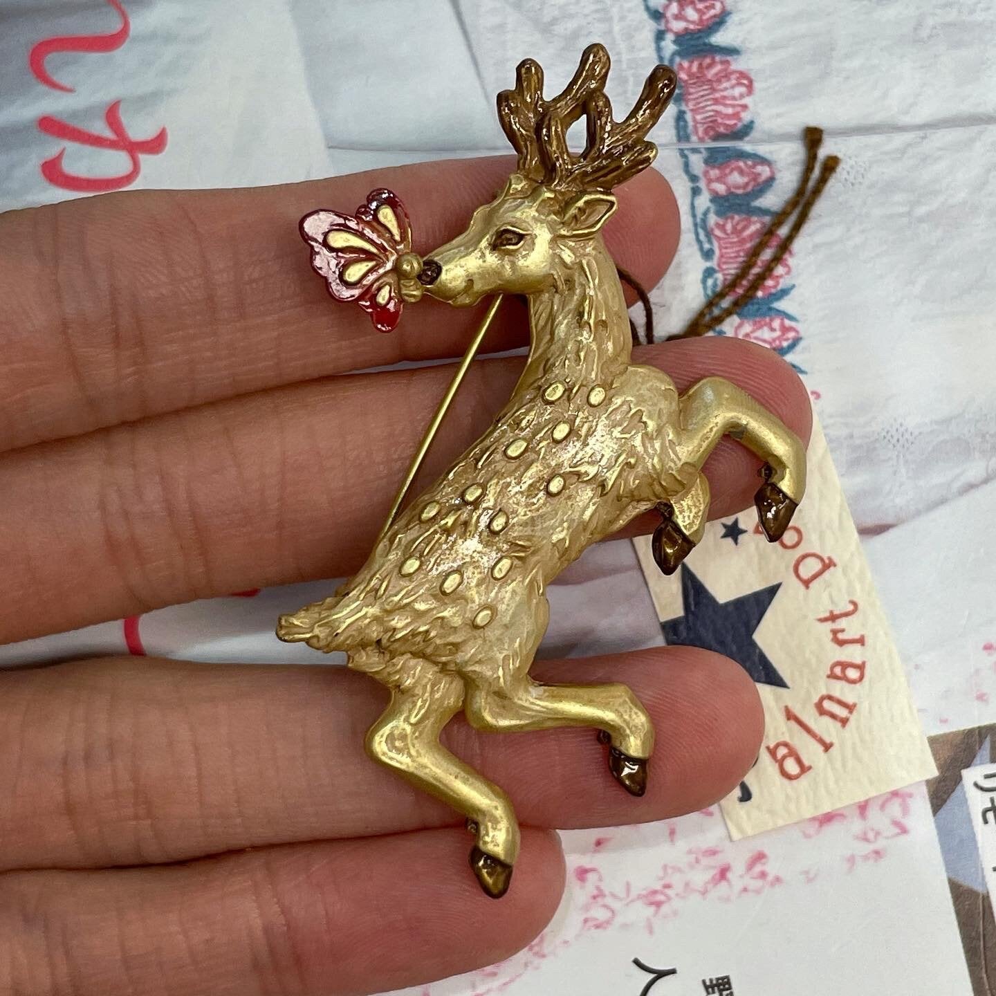 Palnart Poc Deer 🦌 Brooch, made in Japan
