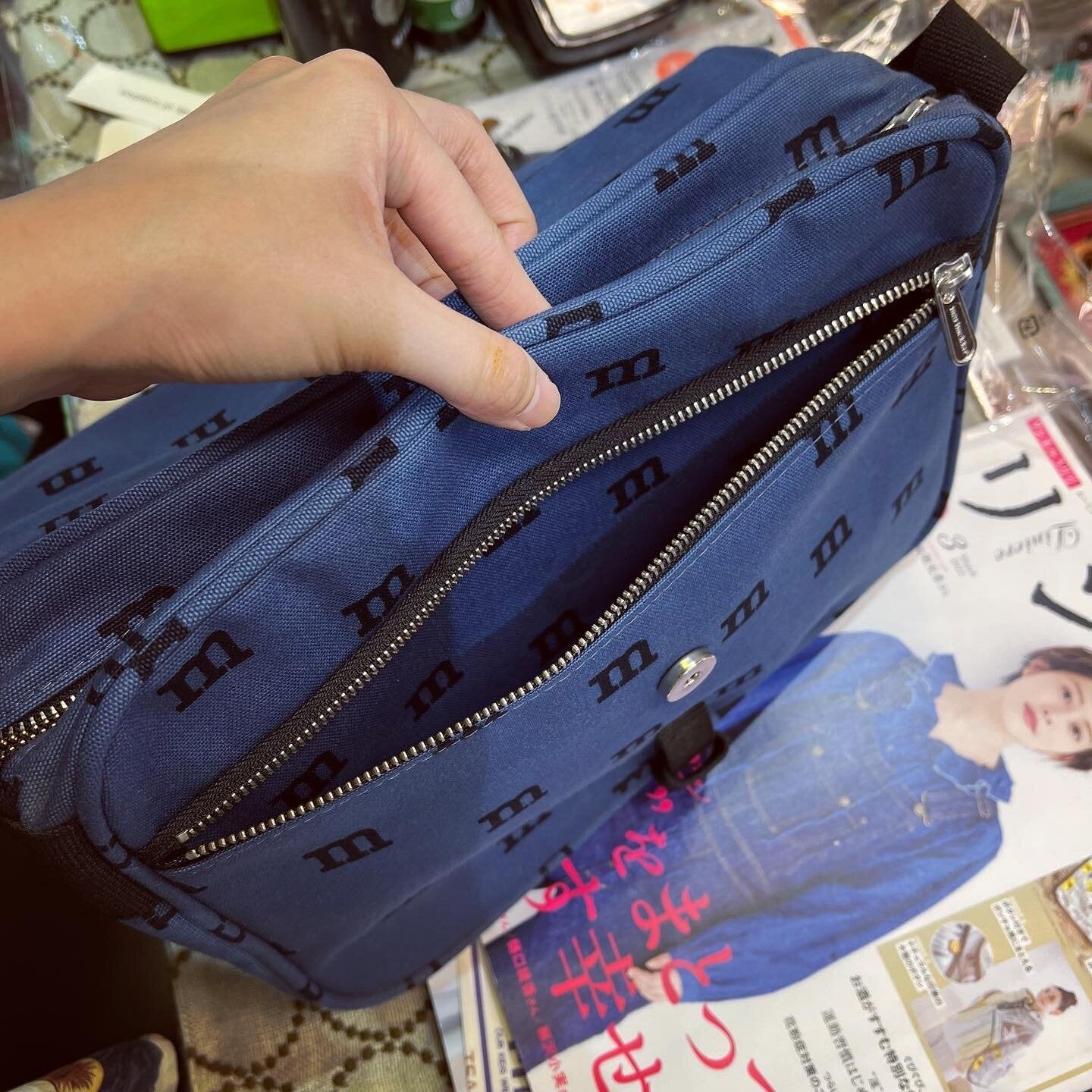 Sale- Marimekko Navy Logomania Shoulder Bag, made in Estonia