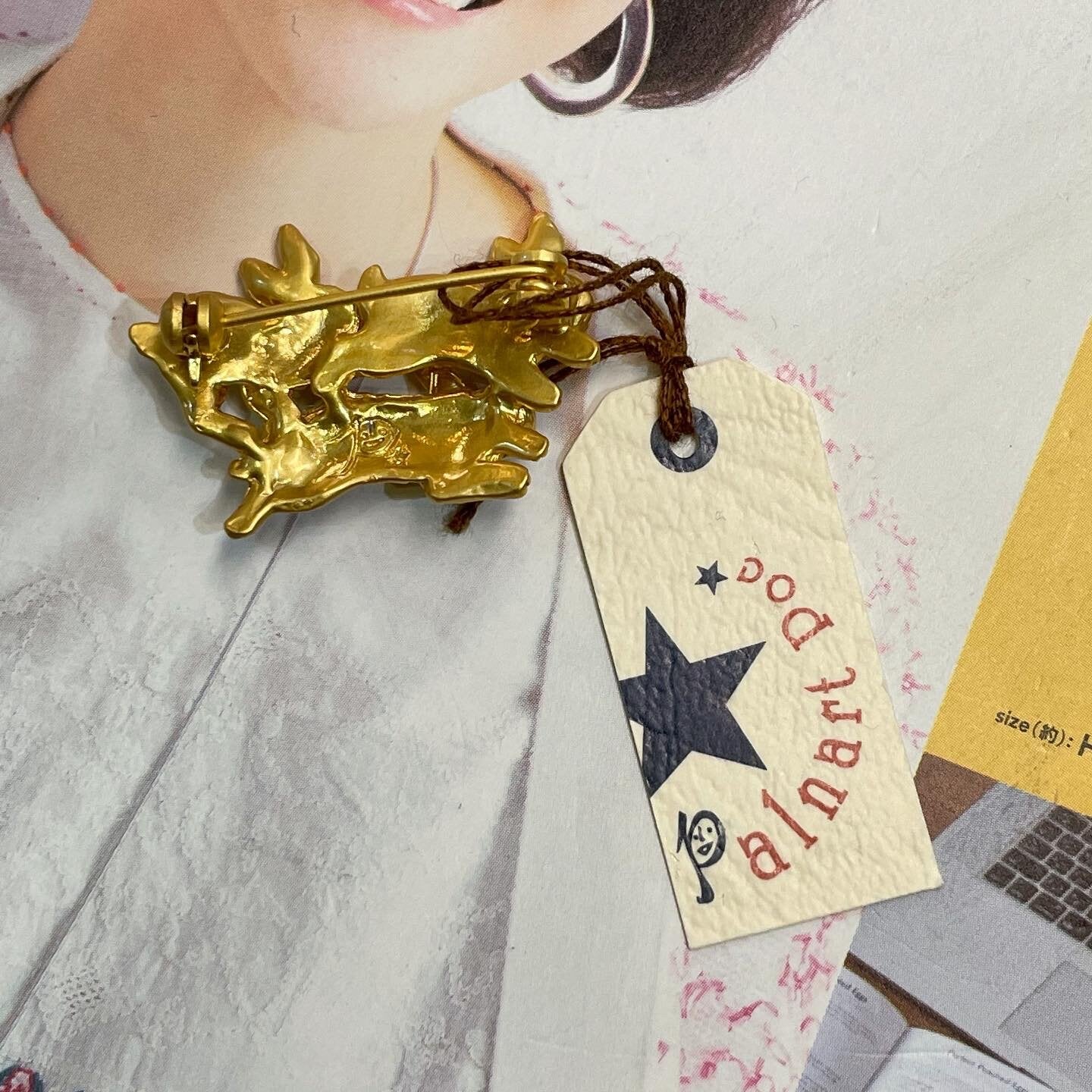Palnart Poc Rabbits Brooch, made in Japan
