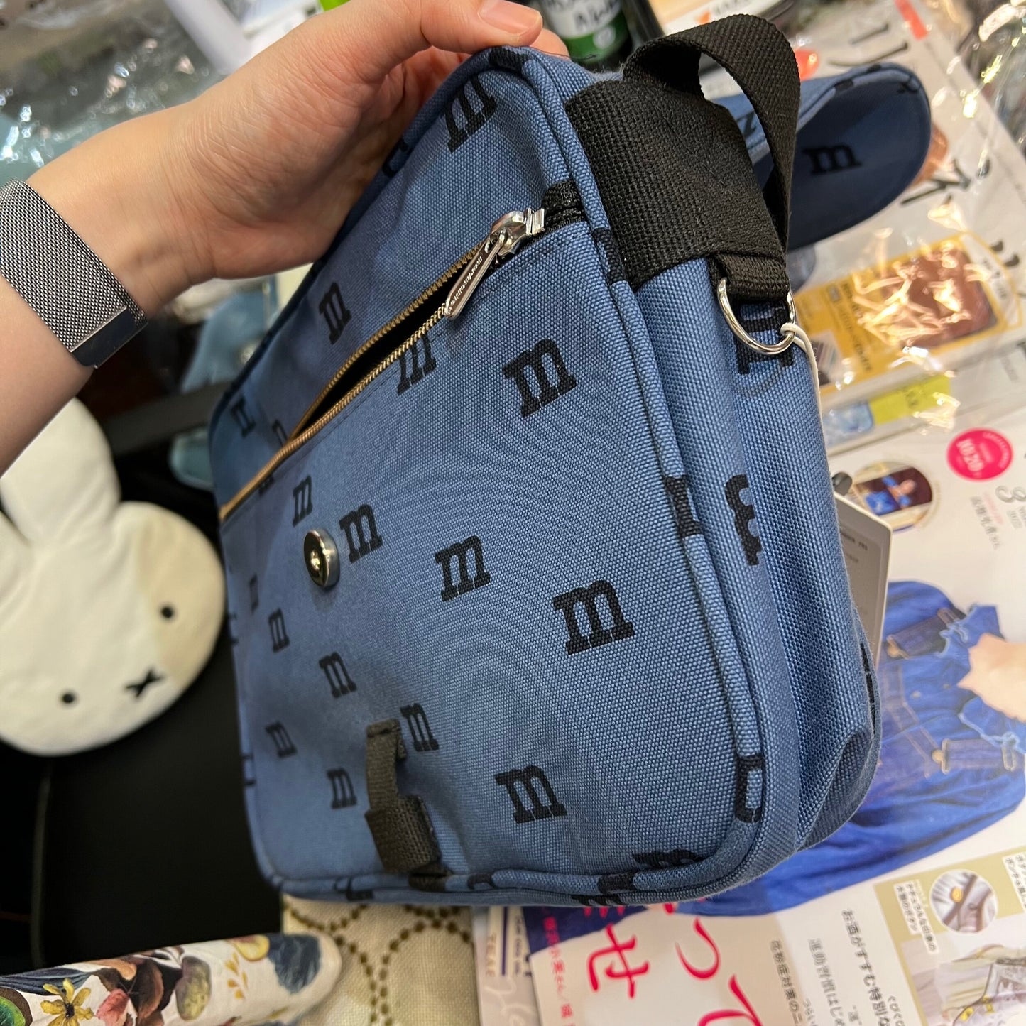 Sale- Marimekko Navy Logomania Shoulder Bag, made in Estonia