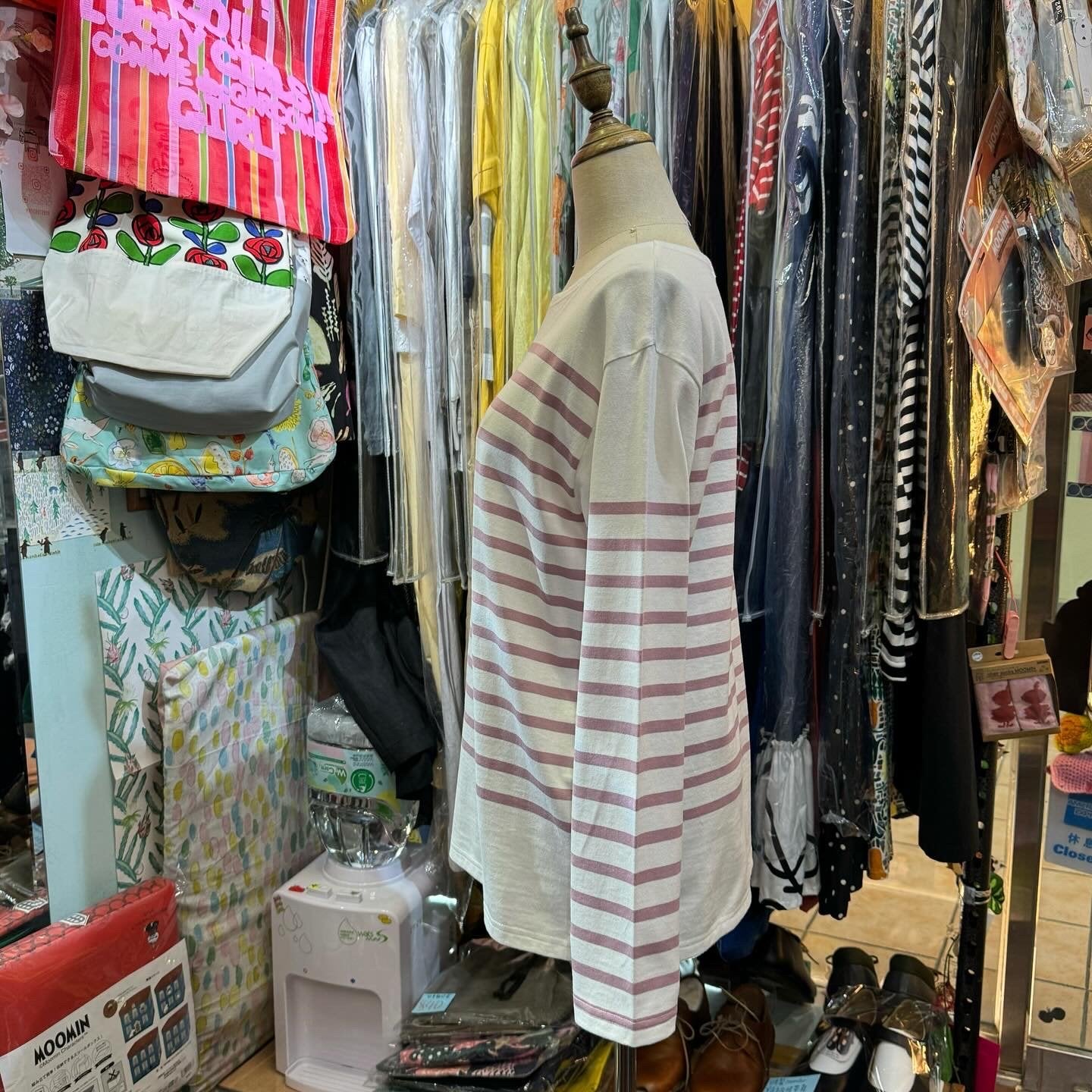 Yarra Pink Striped T-shirt, made in Japan