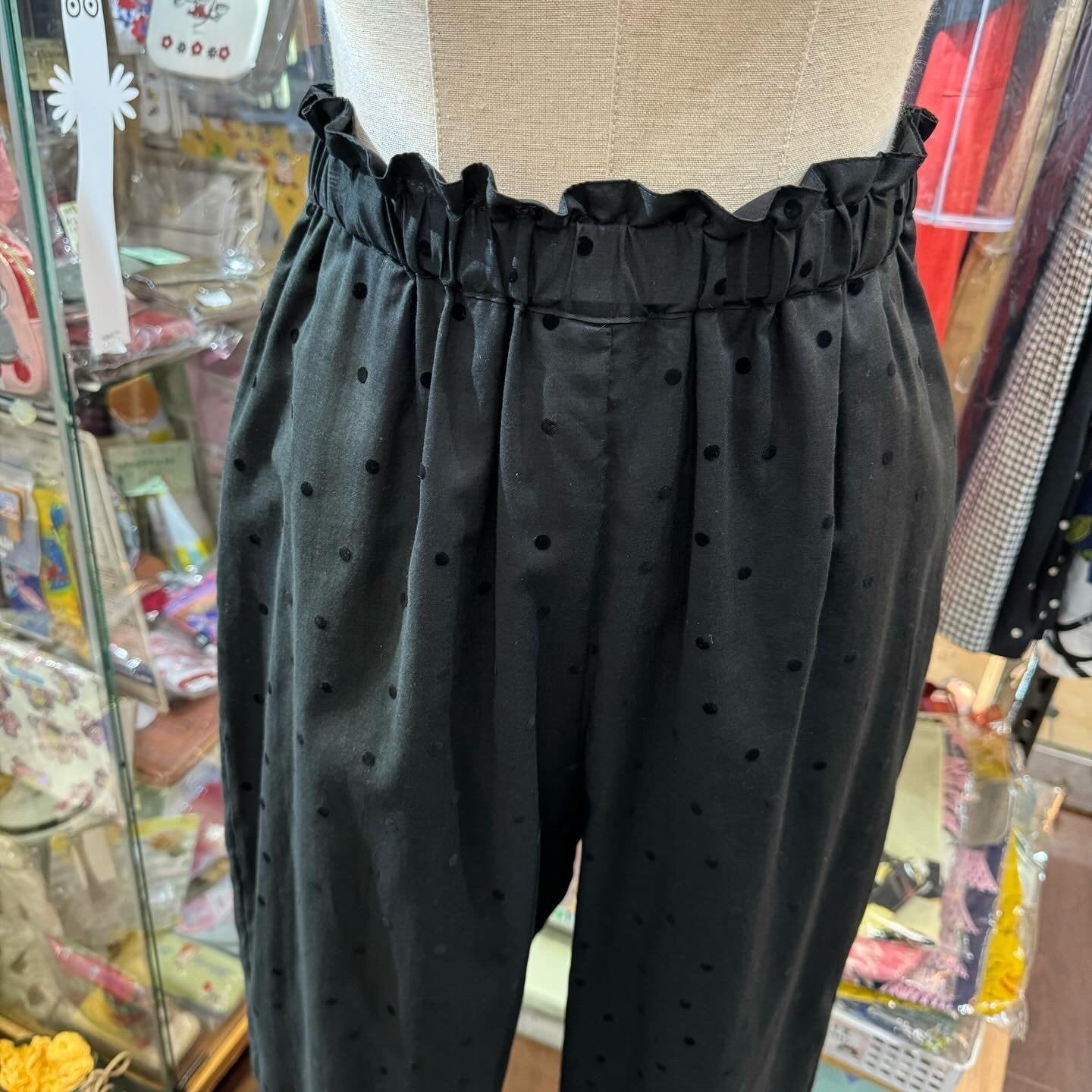Sale- Ynir Polka Black Pants, made in Japan