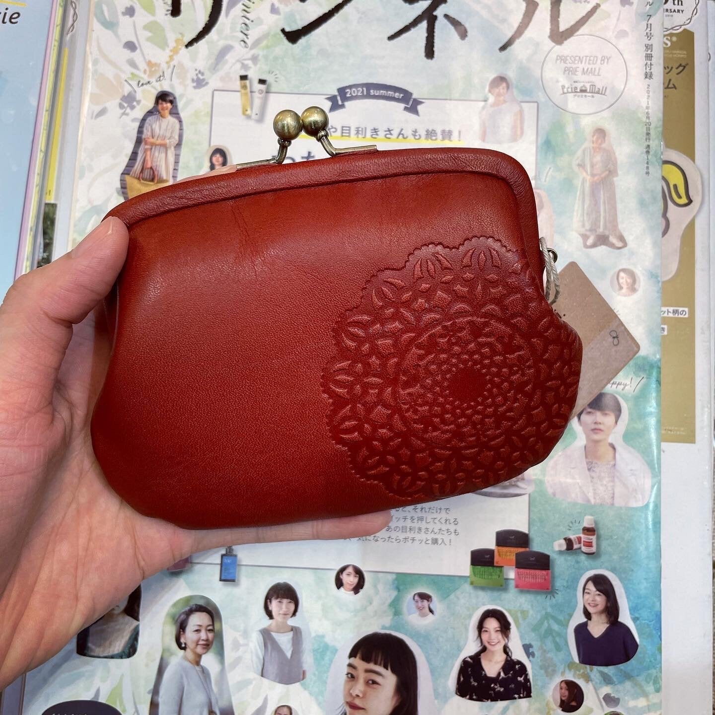 Sale- Kanmi Leather Red Wallet, made in Japan