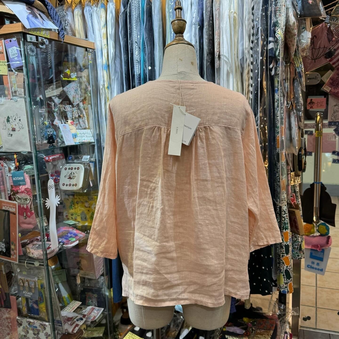 EXTRA20- A* koloni Pink Linen Shirt
