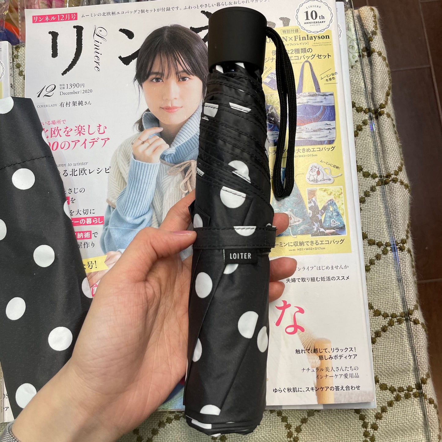 Sale- Ichi ~ Loiter Polka Black Umbrella