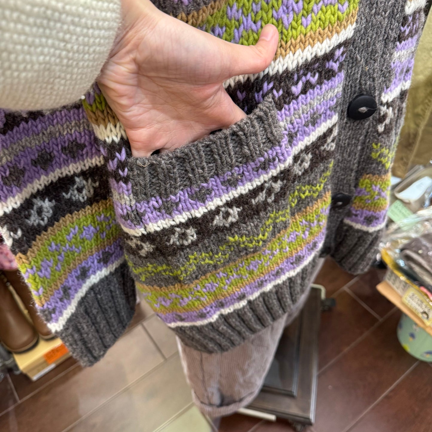 Sale- Tumugu Long Cardigan, Handmade in Peru