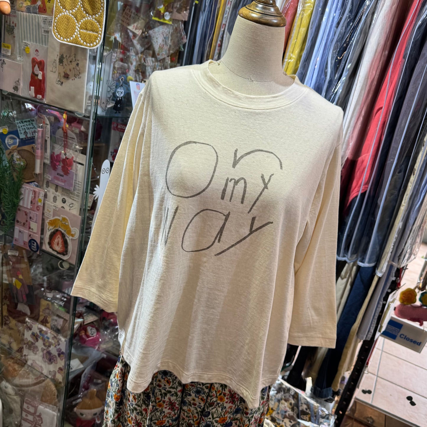 Tumugu Natural On my Way T-shirt, made in Japan