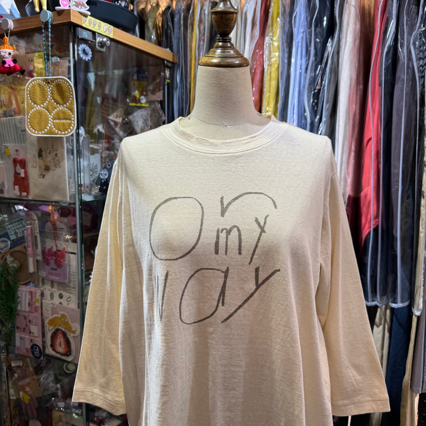 Tumugu Natural On my Way T-shirt, made in Japan
