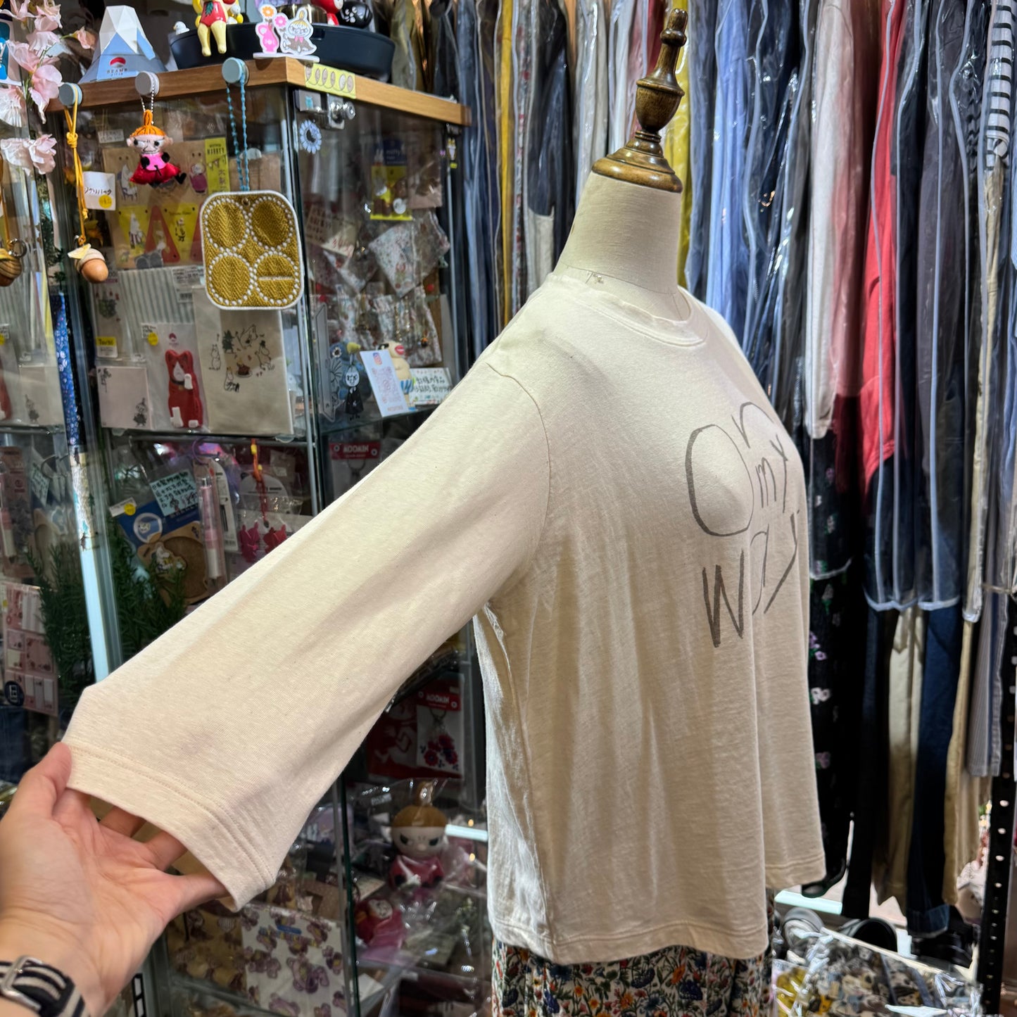 Tumugu Natural On my Way T-shirt, made in Japan
