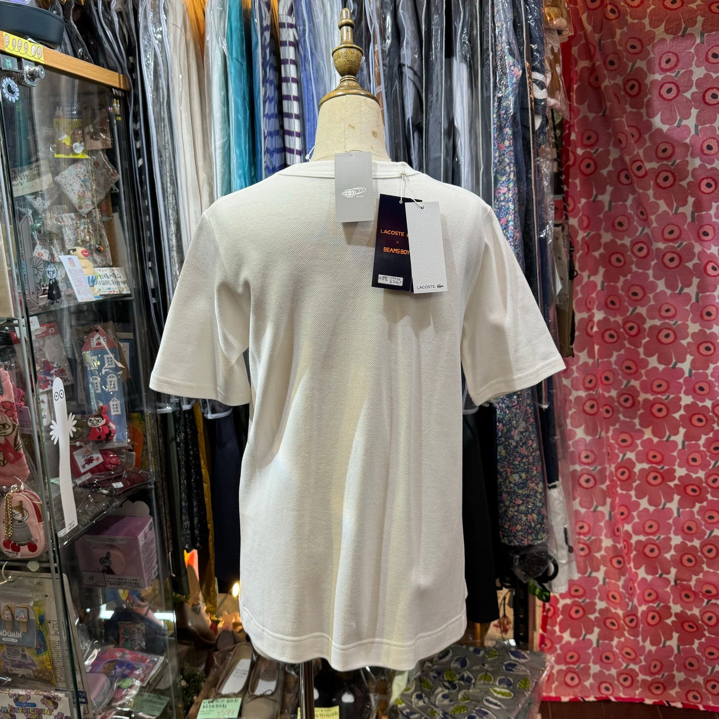 Sale- Lacoste X Beams Boy White A-line T-shirt, size 36, made in Japan