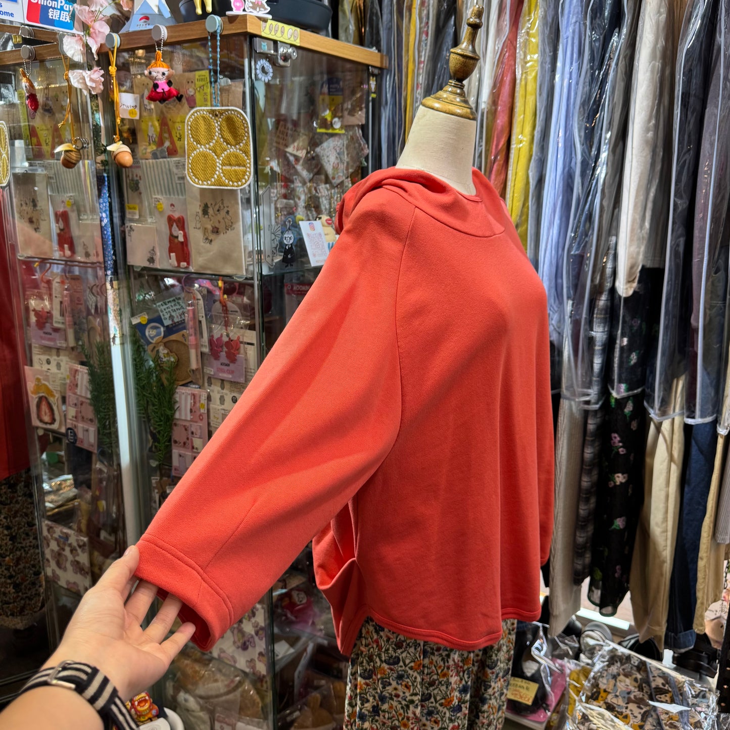 Estroislose Pink Hoodie Top, made in Japan