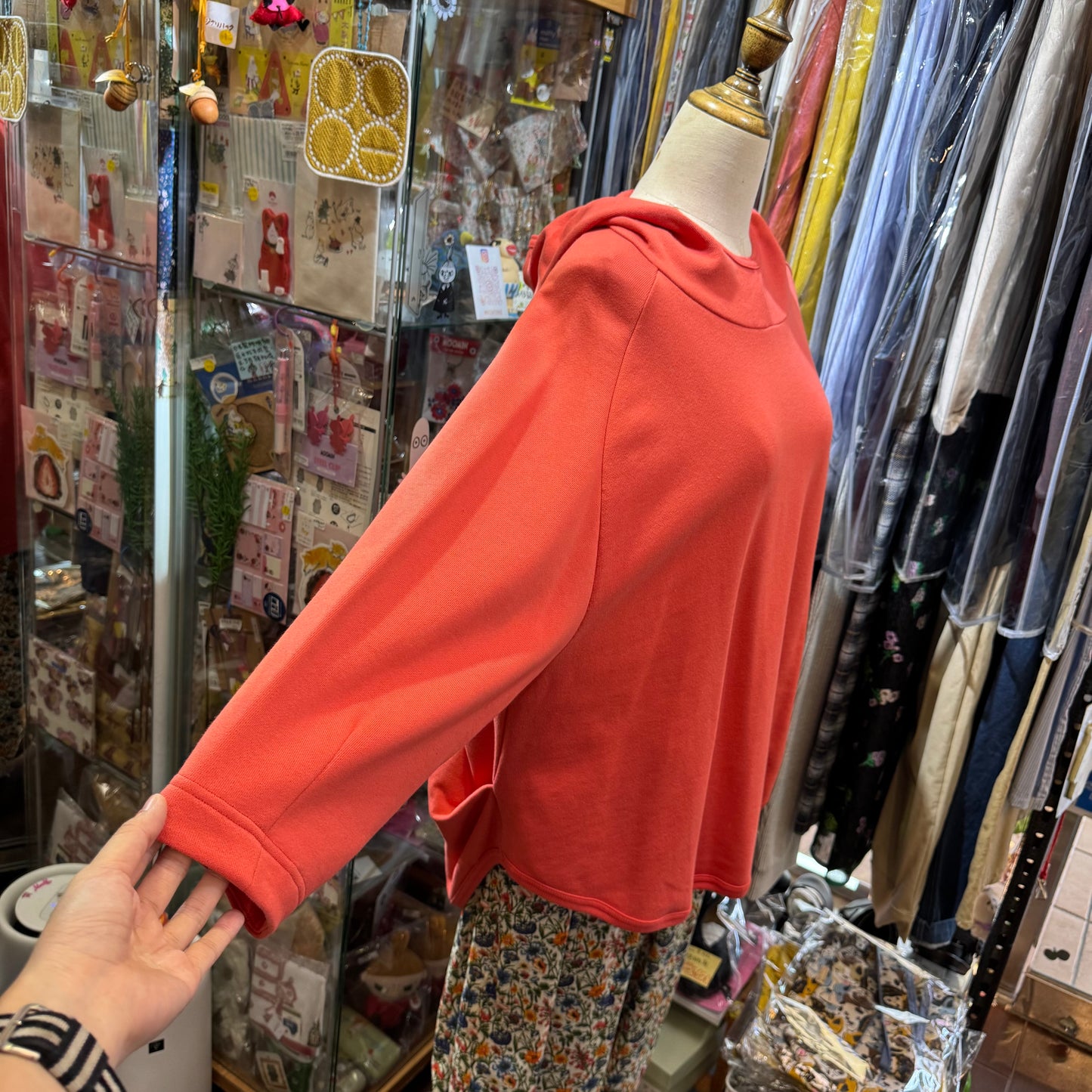 Estroislose Pink Hoodie Top, made in Japan