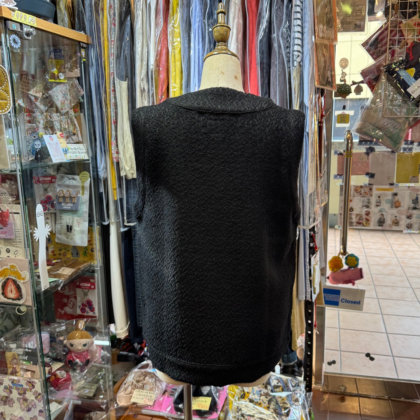 Yarra Black Vest Top, made in Japan