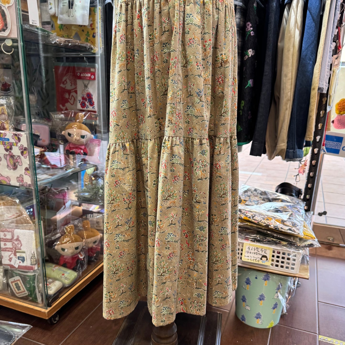 Vent d Ouest x Liberty London HOKKOH Animals Beige Skirt, made in Japan