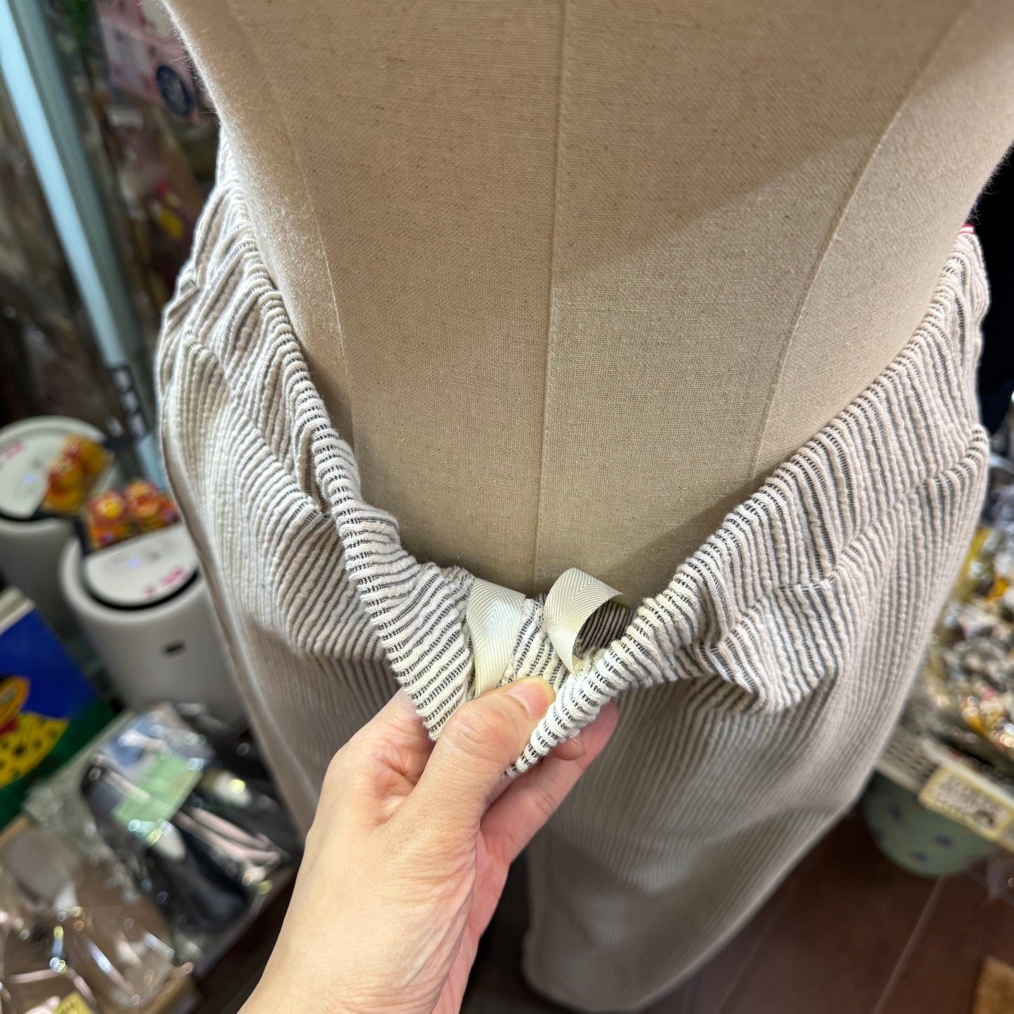 Yarra Light Grey Border Pants, made in Japan