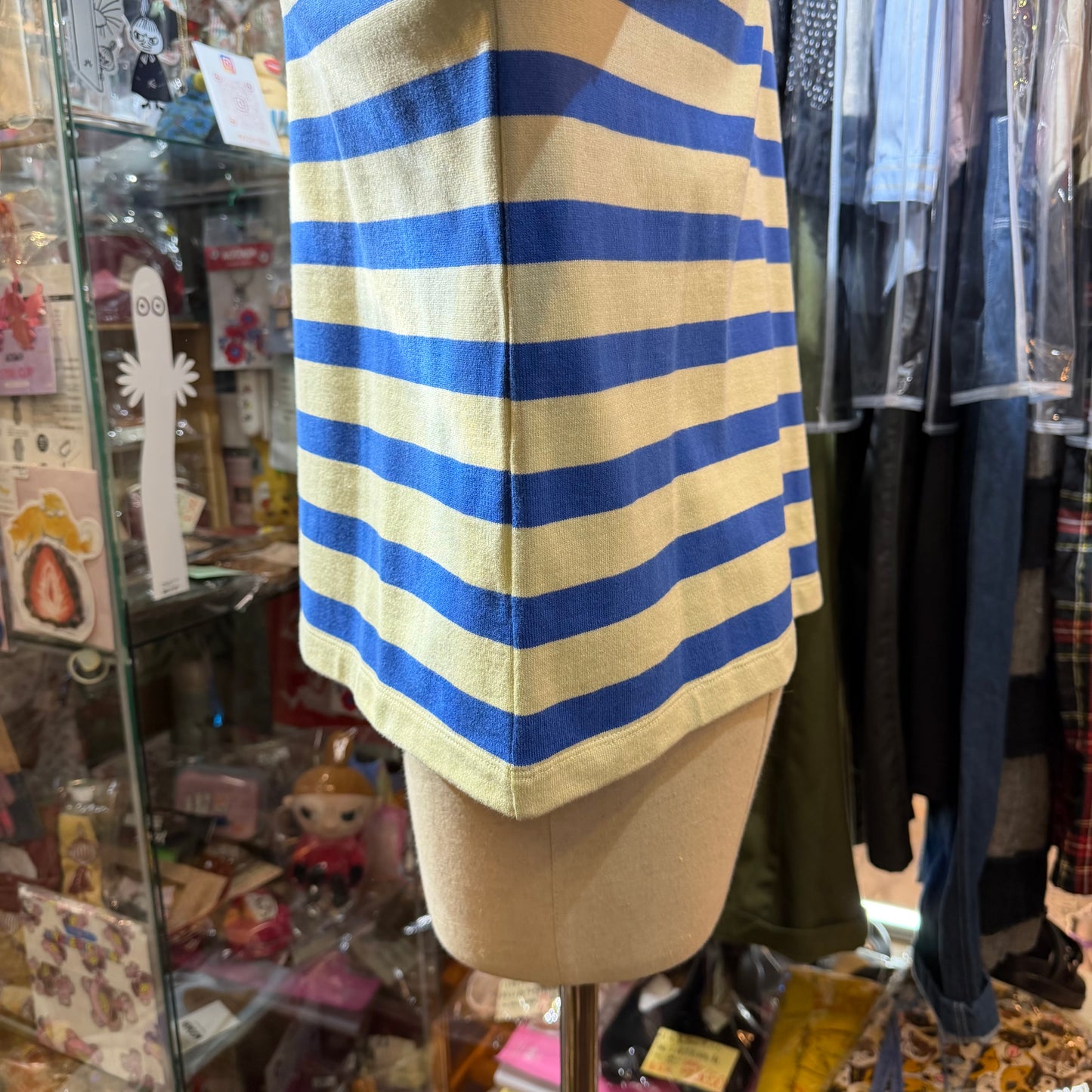 Nouvelles du paradis Blue Striped 2Way Cardigan, made in Japan