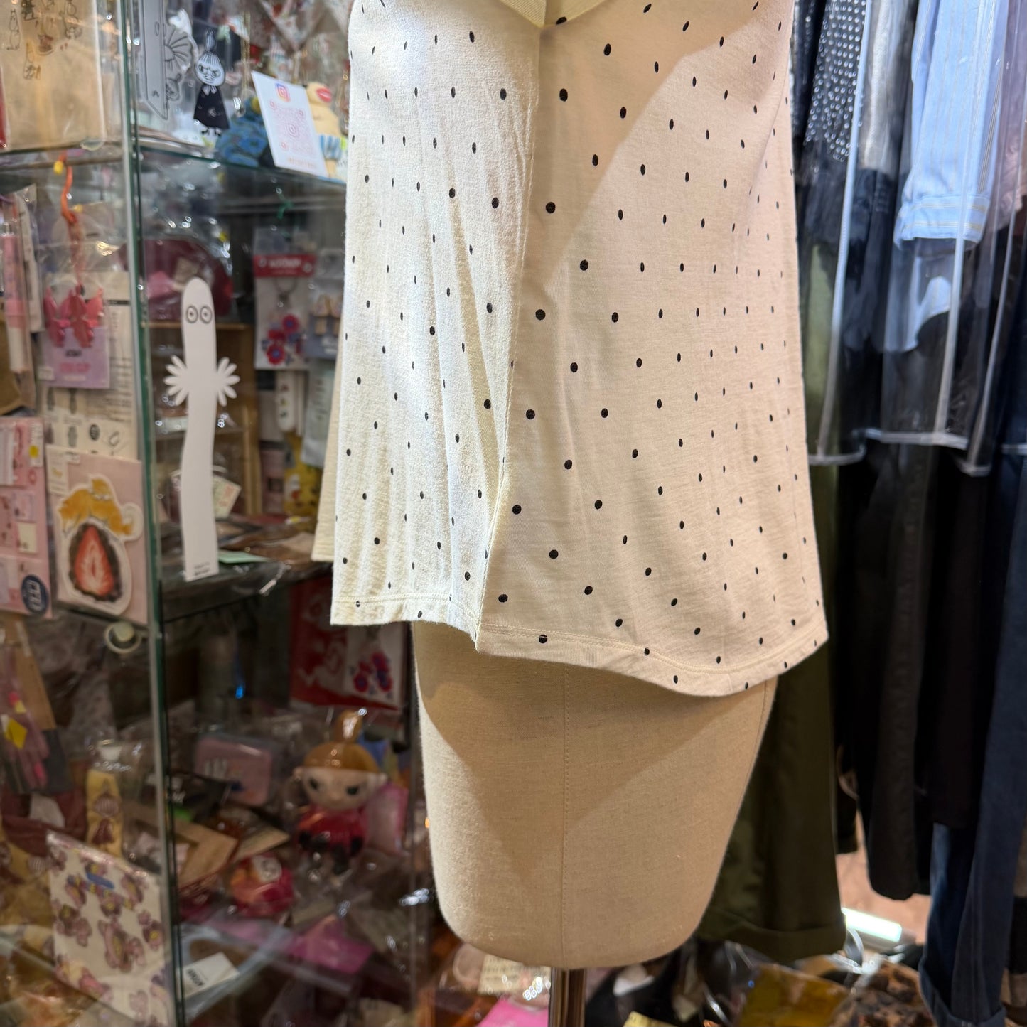 Hands of Creation Black Polka Frill Top, made in Japan