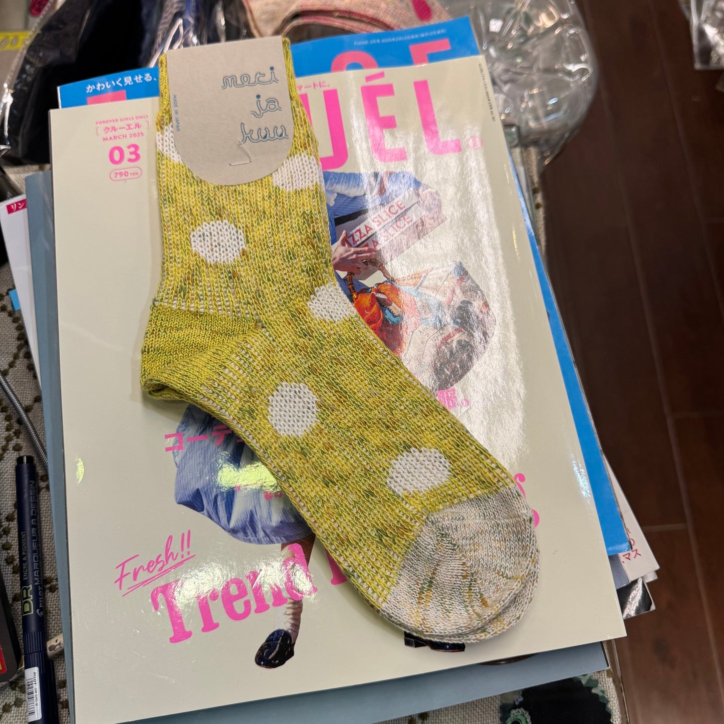 Meri ja Kuu Polka Socks, 2 Colors, made in Japan