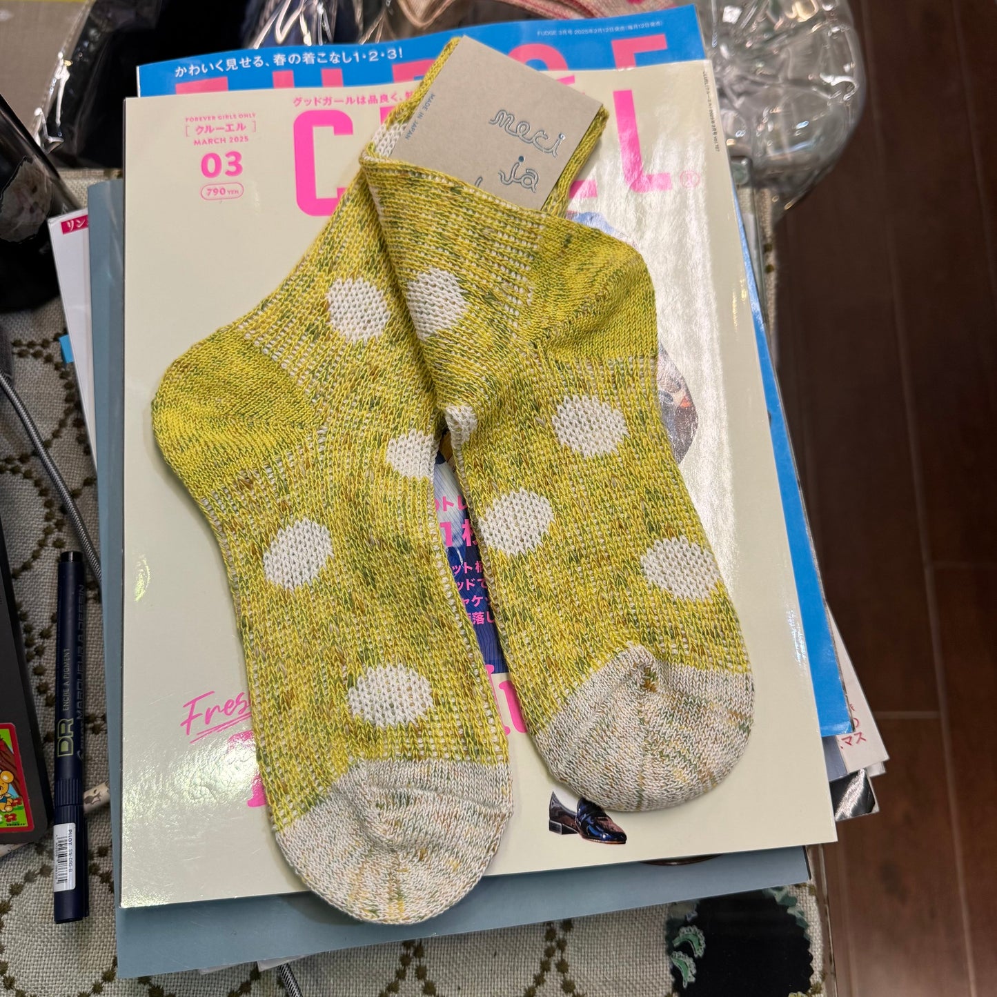Meri ja Kuu Polka Socks, 2 Colors, made in Japan