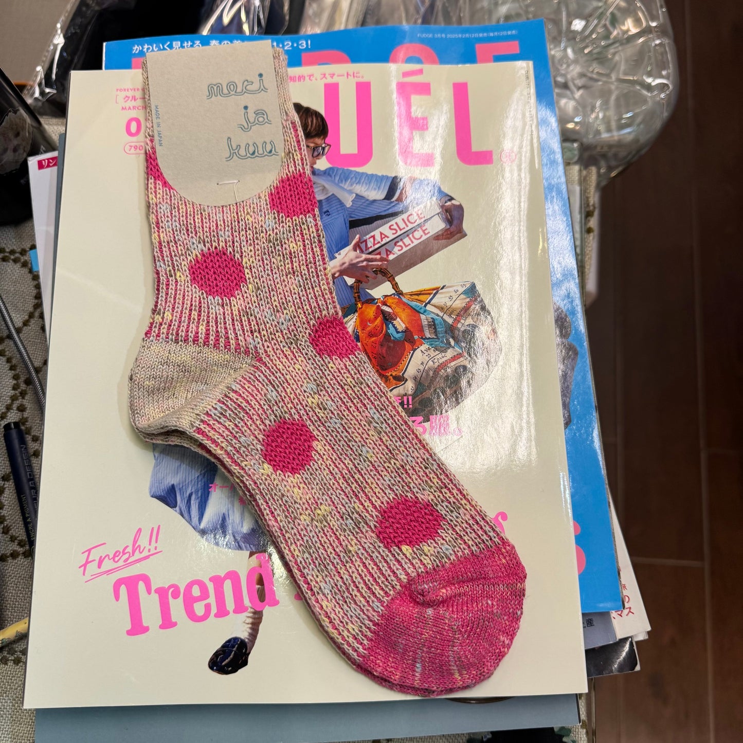 Meri ja Kuu Polka Socks, 2 Colors, made in Japan