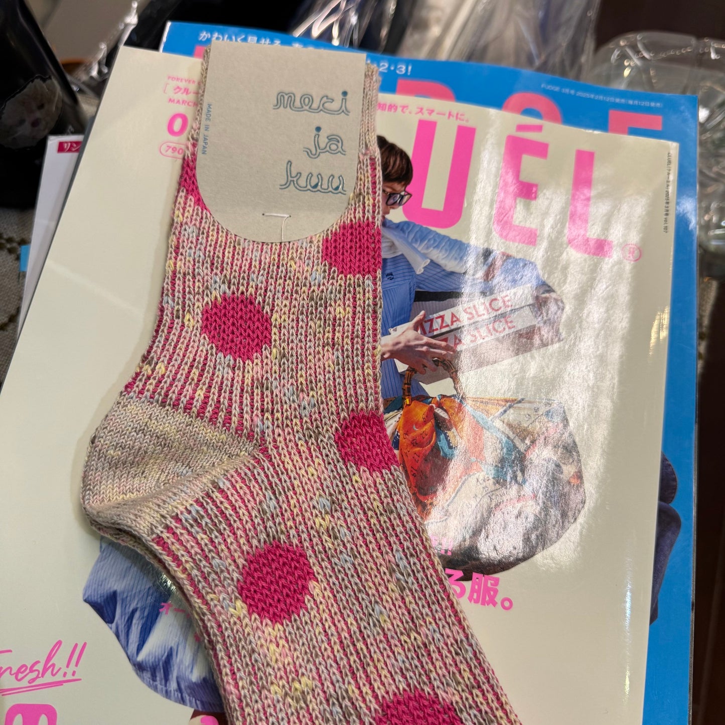Meri ja Kuu Polka Socks, 2 Colors, made in Japan