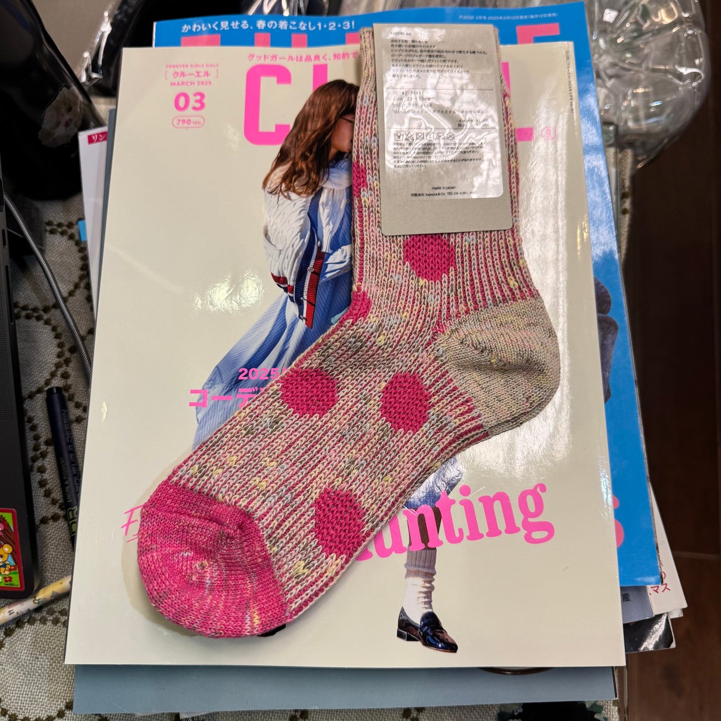 Meri ja Kuu Polka Socks, 2 Colors, made in Japan