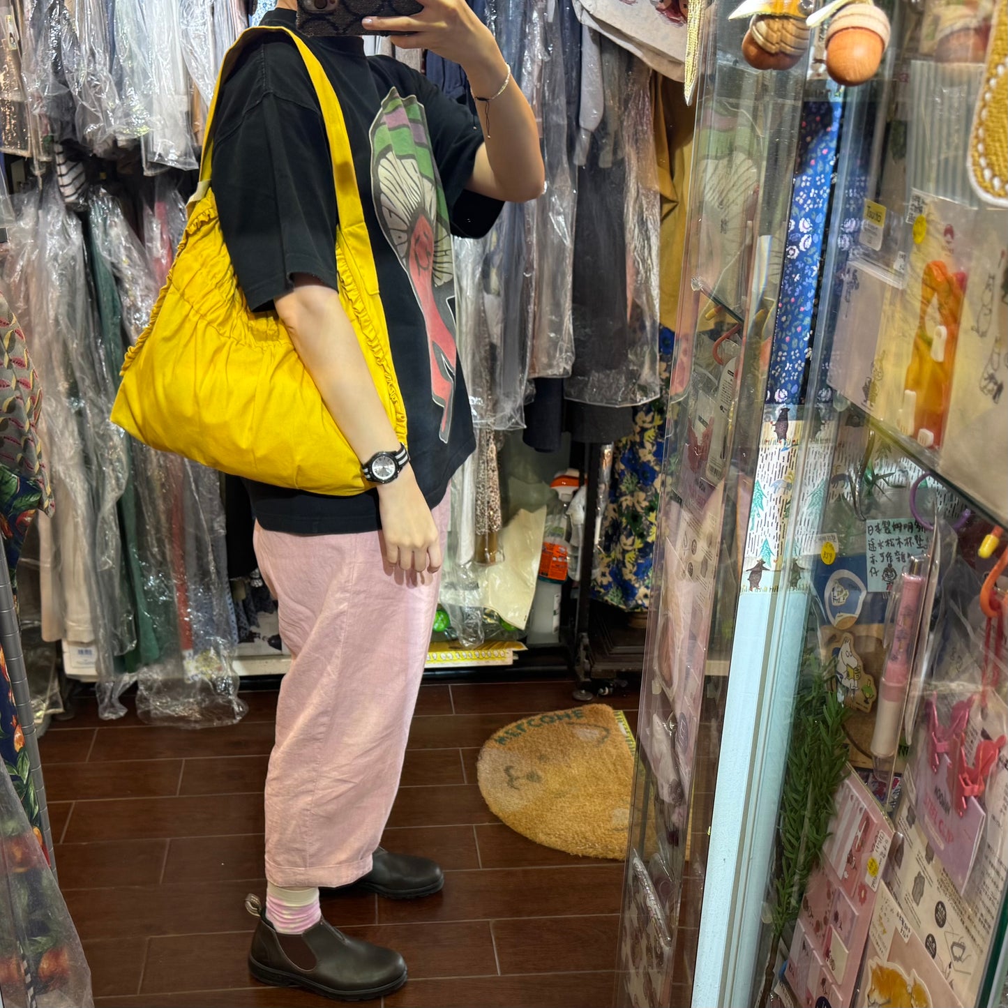 Anvocoeur Yellow Shoulder Bag, made in Japan