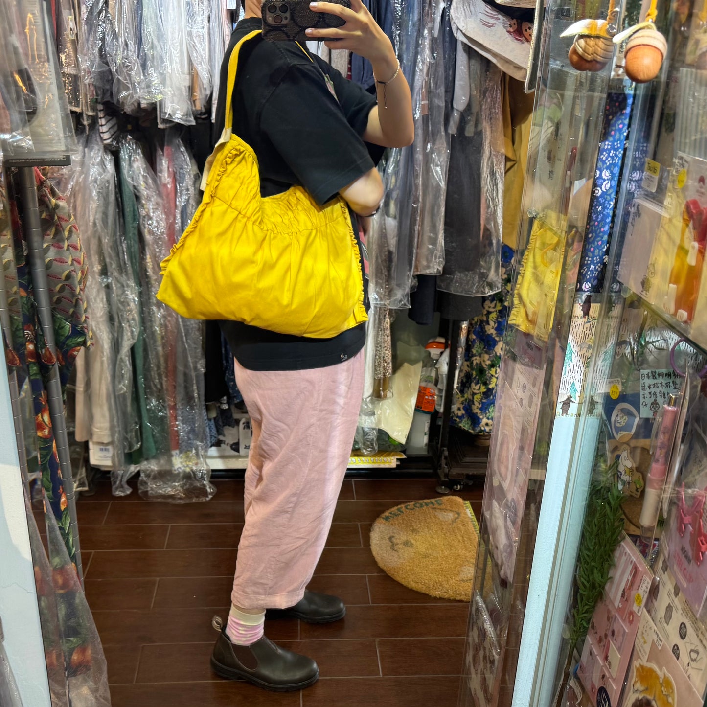 Anvocoeur Yellow Shoulder Bag, made in Japan