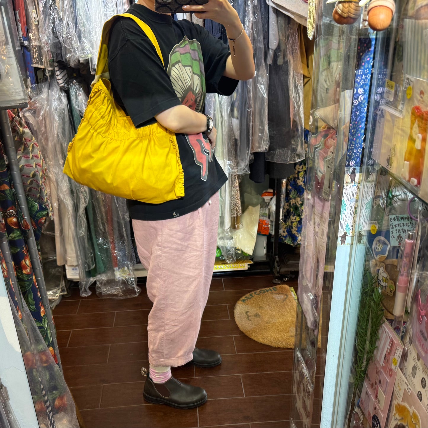 Anvocoeur Yellow Shoulder Bag, made in Japan