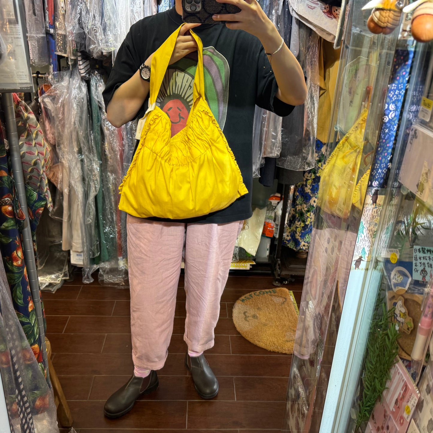 Anvocoeur Yellow Shoulder Bag, made in Japan