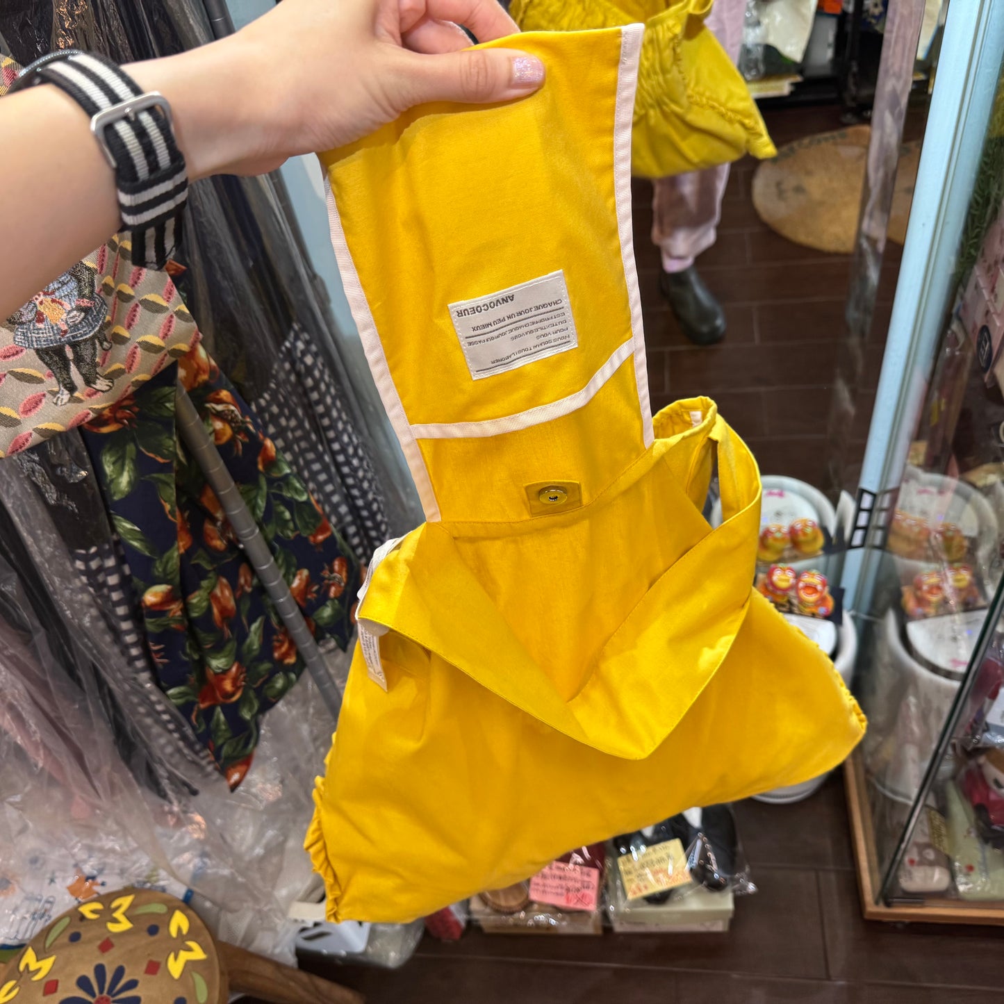 Anvocoeur Yellow Shoulder Bag, made in Japan