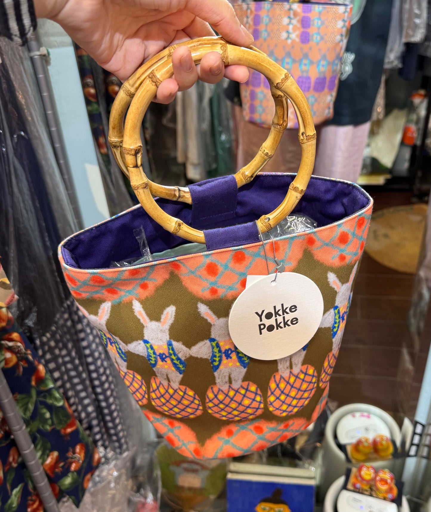 Yokke Pokke Rabbits Handbag, made in Japan