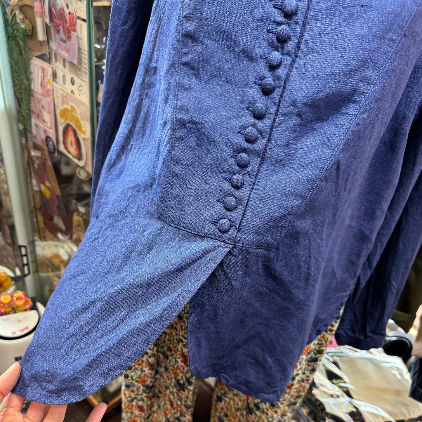 Ichi ANTIQUITES Indigo Blue Linen Shirt, made in Japan