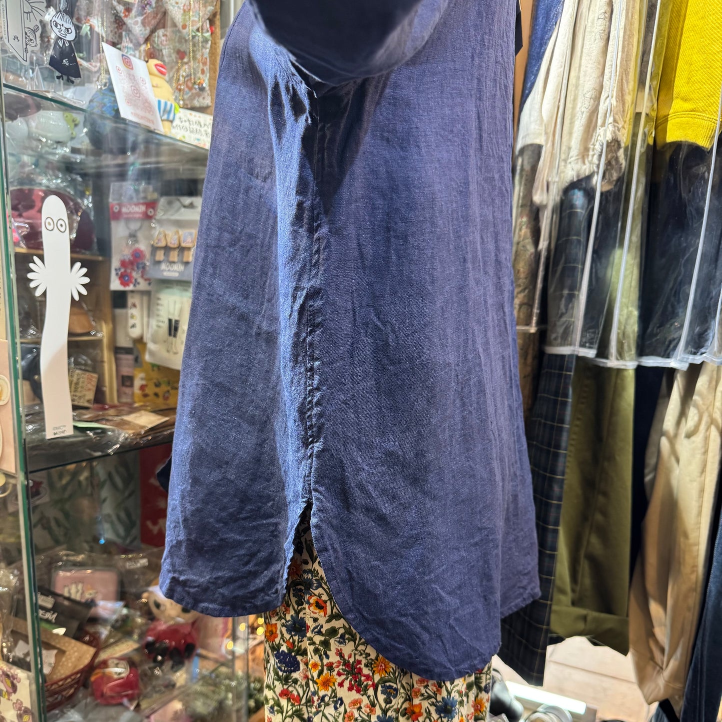 Ichi ANTIQUITES Indigo Blue Linen Shirt, made in Japan