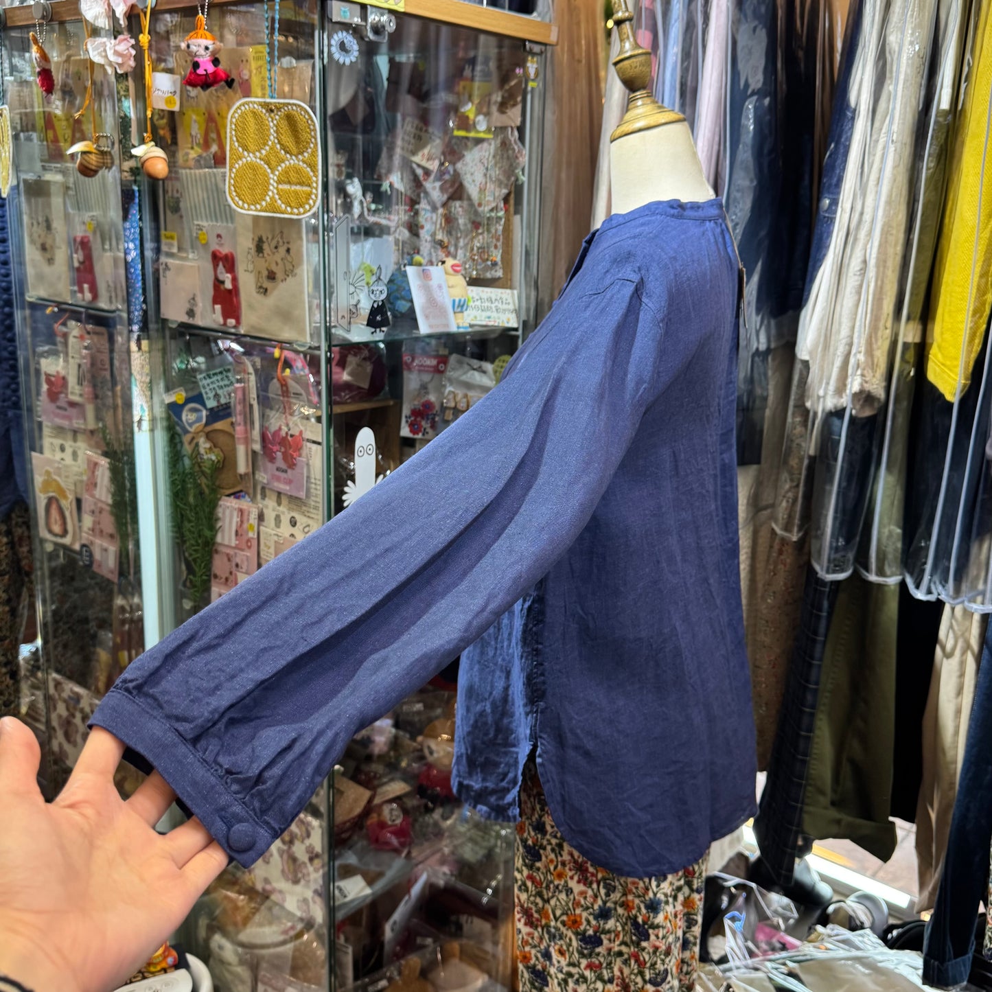 Ichi ANTIQUITES Indigo Blue Linen Shirt, made in Japan