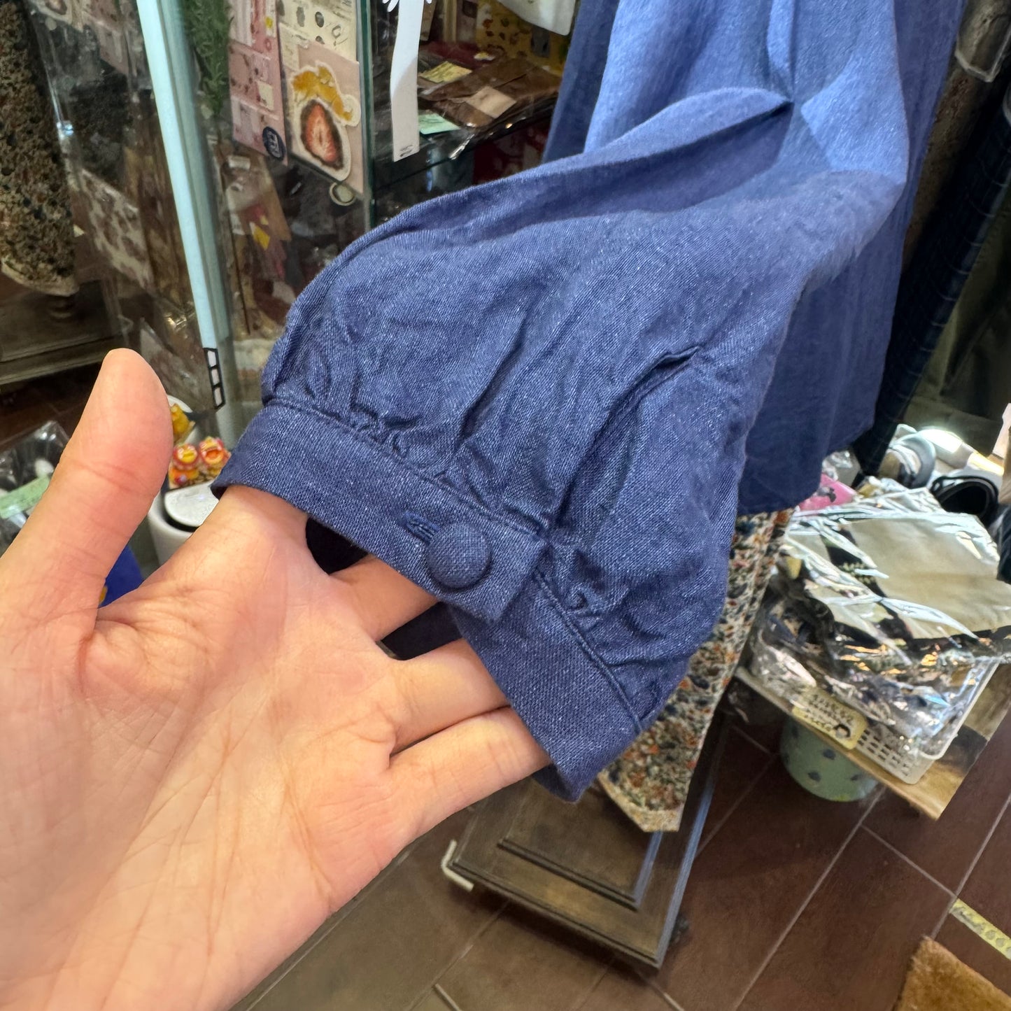Ichi ANTIQUITES Indigo Blue Linen Shirt, made in Japan