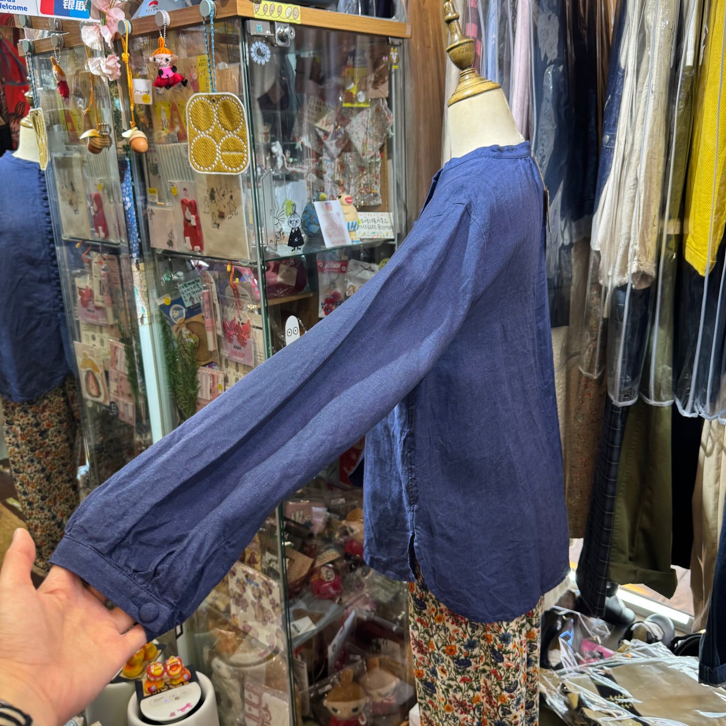 Ichi ANTIQUITES Indigo Blue Linen Shirt, made in Japan