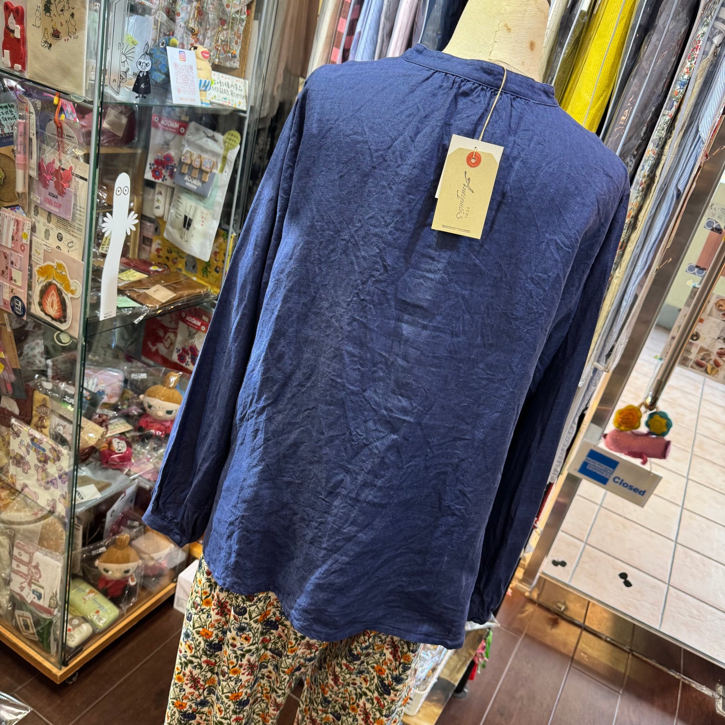 Ichi ANTIQUITES Indigo Blue Linen Shirt, made in Japan