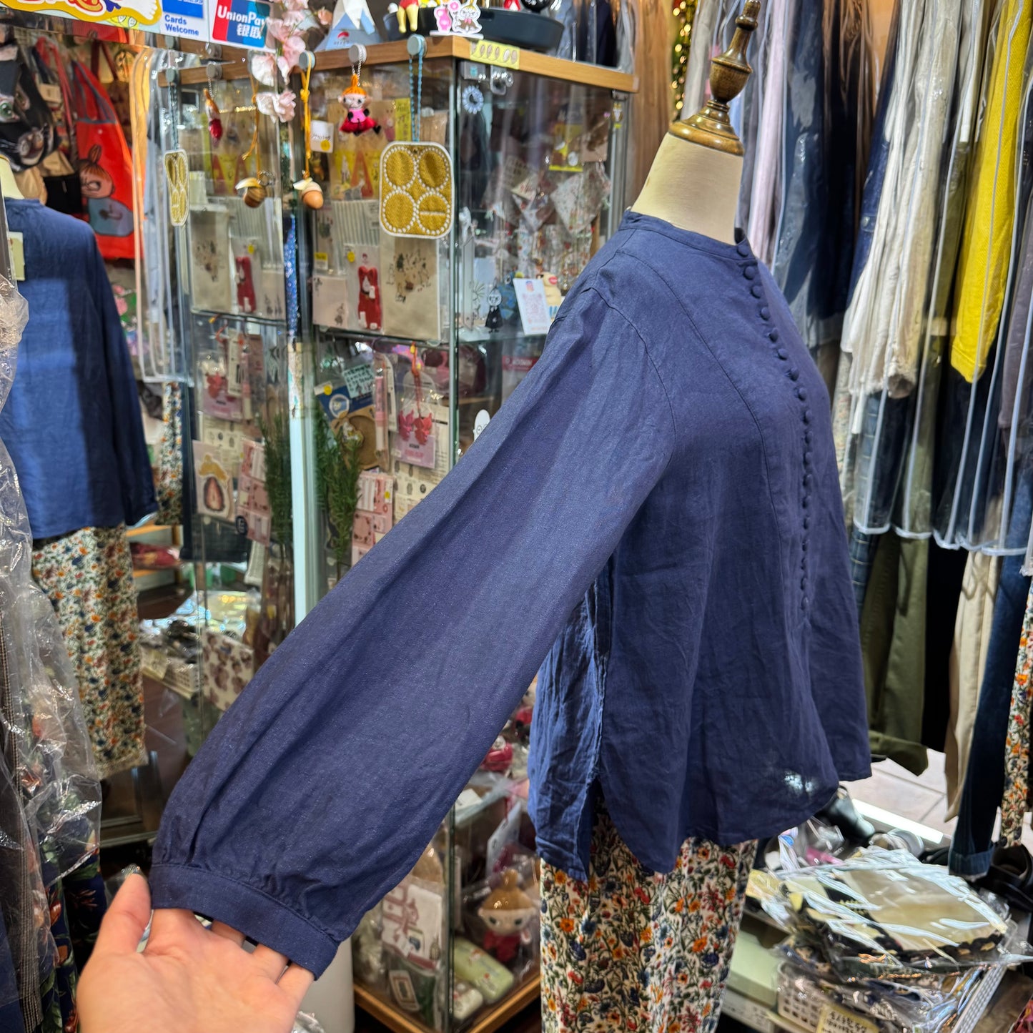 Ichi ANTIQUITES Indigo Blue Linen Shirt, made in Japan